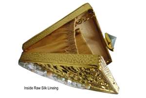 Mopa hecha a mano de la madre de la perla bolso de la Honda nupcial del embrague del diseñador de latón - Product Image 4