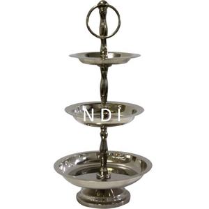 Décoration de fête de mariage de luxe utiliser la meilleure qualité 3 niveaux gâteau service gâteau support brillant finition pliant gâteau support - Product Image 3