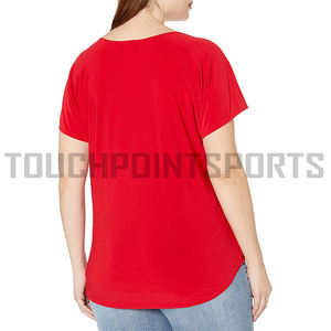 Camisetas rojas de manga larga a rayas para mujer, venta al por mayor - Product Image 2