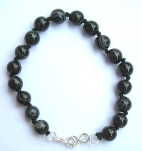 Factory Direct Sale Handmade Elastic <b>Beaded</b> Healing Gemstone Black Onyx Round Beads <b>Bracelets</b> & Semi Precious Stone Exporter - Product Image 1