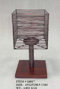 Portavelas Giratorio de Madera Hecho a Mano con Acabado Marrón, Impresión Offset de 6 Colores para Decoración del Hogar, Acento Festivo Navideño - Product Image 3