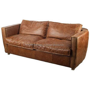 Canapé chignons en cuir marron moderne, coussin de luxe, qualité supérieure, pour salon - Product Image 5