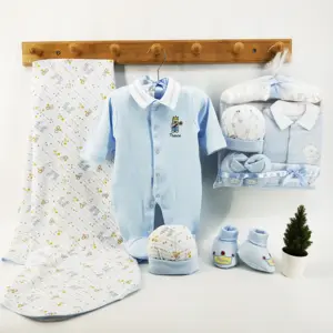 Set Hadiah Bayi, Kelas Atas 100% Katun 5 Buah Hadiah Bayi Set Pakaian Pembuatan Pakaian Bayi untuk Bayi Semua Musim
