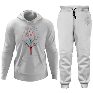 Survêtement 2 pièces pour hommes, ensemble jogging, maison, automne, imprimé écossais, fermeture éclair, Sweat-shirt, pantalon, ensemble de sport, survêtement - Product Image 1