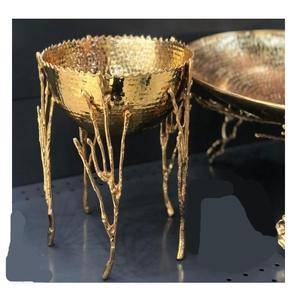 Bol de service décoratif en acier inoxydable poli de couleur or, design islamique, écologique, pour la vaisselle de restaurant - Product Image 2