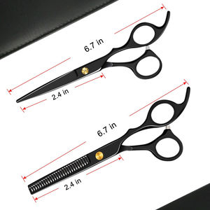 Vente en gros, ensemble de coupe de cheveux, Salon de coiffure, noir, ciseaux de coupe de cheveux, petit peigne, Kit de coiffeur professionnel pour la maison - Product Image 3