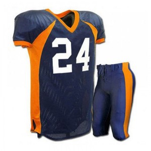 Maillot de football américain personnalisé pour homme, noir et bleu, en mesh, sans manches, col en V, anti-humidité, numéros d'équipe 22 - Product Image 4