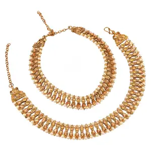 Ensemble de bijoux pour le pied, en fausse perle, argenté, style indien, bijoux de cheville, pour mariage, nouvelle collection - Product Image 1