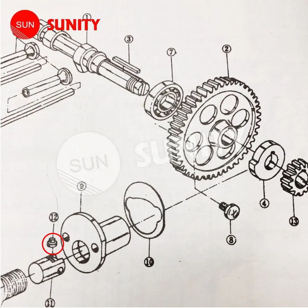 TAIWAN SUNITY Kunci 174100 OEM TS50 Kualitas Bagus-54180. Panduan Rol untuk Yanmar Agrimotor