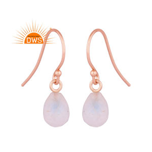 925 plata esterlina chapado en oro rosa arcoíris natural piedra lunar piedra preciosa colgante pendiente joyería fabricante - Product Image 1