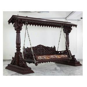 Indian Traditional Teak Wood Maharaja Swing Maharaja Style Swing/Jhula for Livingroom Royal Indoor Wooden Swing for Home DecorUK - Product Image 1