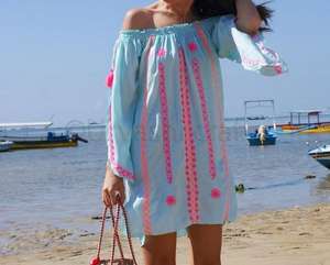 Latest Design New Arrival Women Apparel <b>off</b> <b>Shoulder</b> <b>Tops</b> <b>Long</b> <b>Sleeves</b> Women's Clothing Indian Embroidery Cotton Tunic - Product Image 4