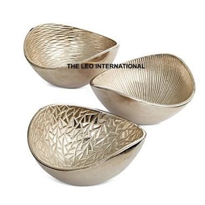 Bol en aluminium en forme de branche d'arbre Accessoires de décoration de la maison Cuisine Table à manger Bol ovale moderne - Product Image 5