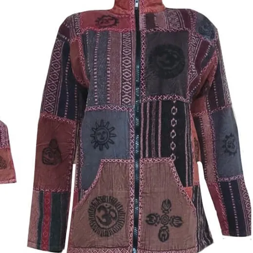 cotton stone wash women's fleece jackets & coats Wholesale Bohemian women winter apparel long sleeves casual handmade in India