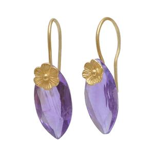 Pendientes de gancho de amatista, joyería fina hecha a mano, venta al por mayor, pendientes de flores de Plata de Ley 925, pedido al por mayor, mayorista DE CASA DE PLATA - Product Image 1