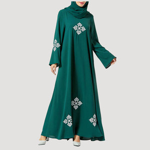 Abaya — robe longue pour femmes, musulmane, couleur unie, design, 2019 - Product Image 1