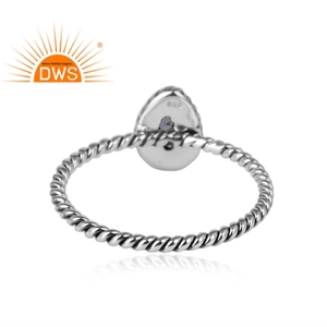 Iolite-Anillo de Plata de Ley 925 con piedras preciosas, sortija de alambre trenzado, estilo bohemio - Product Image 3