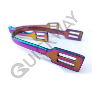 Espuelas de caballo occidental de acero pulido personalizadas al por mayor, todos los diseños y colores disponibles para la venta en Pakistán - Product Image 3