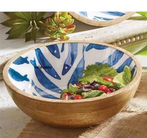 Cuenco para servir ensalada de madera esmaltada para uso en la cocina - Product Image 2