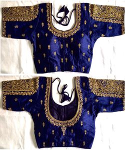 Vente en gros de chemisier en georgette pour femmes, magnifique fil de broderie, vêtement ethnique de travail prêt-à-porter pour vêtement de mariage - Product Image 3