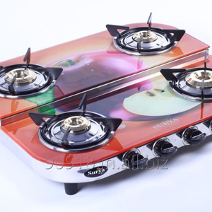 เตาแก๊สตั้งโต๊ะสี่หัวเตา หน้ากระจก พิมพ์ 3 มิติ ด้วยสแตนเลส - Product Image 1