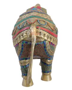 Statue d'éléphant en laiton |   Une statue unique à des fins décoratives et culturelles - Product Image 6