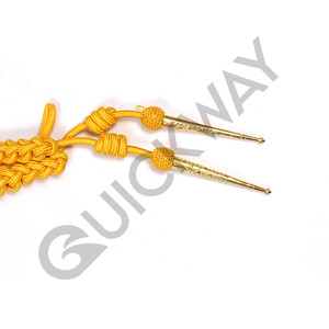 QUICK WAY INDUSTRIES Cordón de hombro decorativo de ala metálica dorada con puntas para uso en trajes ceremoniales - Product Image 4