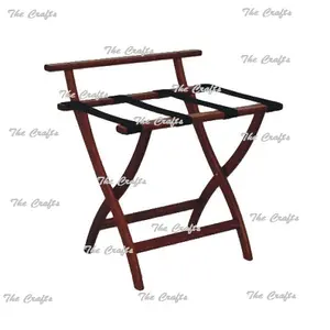 Wooden Suitcase Luggage Rack With Superior Quality Dark Brown Color Folding Luggage Rack At Best Price
