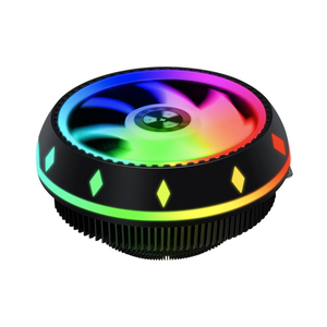 Kipas Pendingin LED RGB Gaming, Kipas Pendingin Komputer CPU Bentuk UFO 12V DC 3Pin Mendukung Multi Platform untuk LGA 1156 1155