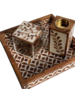Juego de bandejas Bakhoor de madera árabe Mubkhar, decoración del hogar, quemador de incienso y difusor de aromaterapia para uso religioso y regalo de Ramadán - Product Image 6