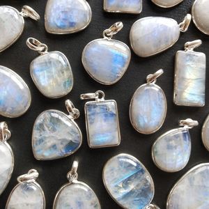 Red Moonstone Sphere Glitter Colgante 925 Anillo de oro Drusy Stone Fire Crystal Led Charms - Product Image 6