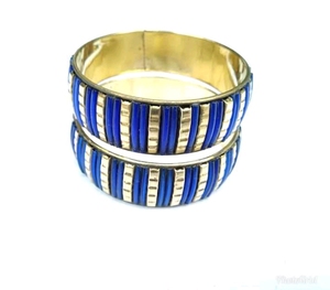 Handmade Designer Metal Diamond Bracelets & <b>Bangles</b> <b>Set</b> Custom Metal <b>Bangles</b> - Product Image 6