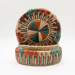 Panier de rangement en osier, benne africaine de haute qualité, pour accessoires, avec couvercle, boîte colorée, meilleure vente Amazon 2022 - Product Image 1