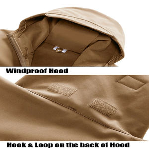 Custom Men's Thermal Waterproof Soft Shell Jacket With Hood Winter Sports Outdoor Camping <b>Coats</b> Grey Fabric - Product Image 6