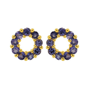 Bijoux fins attrayants plaqué or 925 argent sterling tanzanite pierre précieuse boucle d'oreille pour femmes accessoires bijoux - Product Image 2