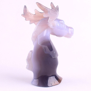 Estatua de Cabeza de <span class=keywords><strong>Ciervo</strong></span> Tallada a Mano en Cristal Natural, Geoda Semipreciosa, Regalo de Navidad - Product Image 4