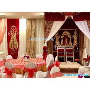 Buy Mandap Backdrops at Wholesale Prices Wedding Decoration Handmade Backdrop Curtains Wedding Mandap Embrodried Backdrop - Product Image 1