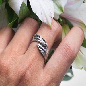 Bague motif feuille ajustable, bijoux en argent Sterling 925, bagues de déclaration en forme de feuille ajustable, vente en gros depuis les fabricants, acheter directement en ligne - Product Image 2