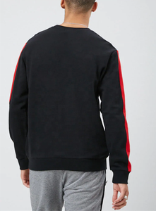 Sudadera de último diseño 2022 para hombre, forro polar a rayas en contraste transpirable con cuello redondo, ropa de calle de talla grande - Product Image 2