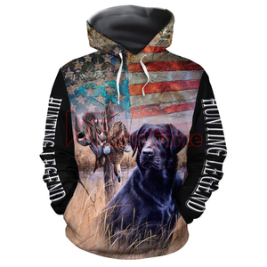 Sudadera con capucha de caza por sublimación con bolsillos Sudadera con capucha de caza por sublimación 3D para hombre con logotipo personalizado - Product Image 3