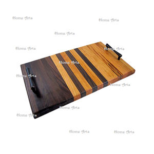 Bandeja para servir chocolates de hierro y madera, tamaño personalizado, forma rectangular, bandeja para servir alimentos para bodas y fiestas. - Product Image 4