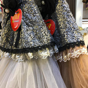 Impresión de volante con secuencia superior vestido de lujo nuevo diseño del bebé chica vestido con diadema - Product Image 5