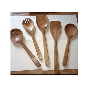 <b>Wooden</b> Serving Spoon Handle Hole Cooking Spatula Spoon Handmade Natural Acacia Wood Spoon for Hot Product - Product Image 2