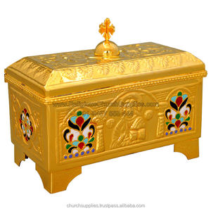 Elegantes cajas de pan sagrado de latón 22179 con función de almacenamiento Elegante portavelas de latón - Product Image 2