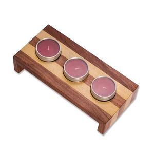 Bougeoir en bois de haute qualité 50/100%, support fait à la main, décoration à 2 trous en acier, léger pour vaisselle - Product Image 4