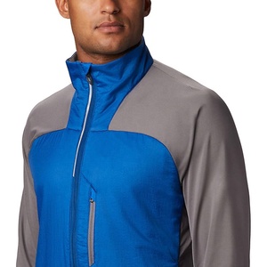 Softshell <b>Men's</b> Blue Gray Fleece <b>Jacket</b> <b>Half</b>-<b>Zip</b> Windproof Breathable Sporty Regular Fit Polyester Winter Outdoor Hooded - Product Image 2