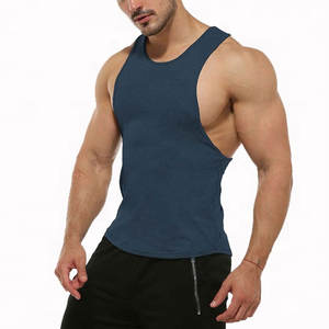High Quality 100% Cotton Wholesale Plain Ribbed <b>Men's</b> tank Top Gym Fitness <b>Singlet</b> for <b>Men</b> - Product Image 4