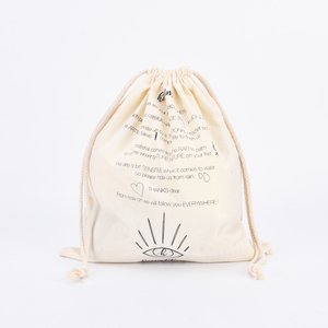 Bolsa con cordón de Calicó natural de lona de algodón ecológico personalizada al por mayor con logotipo impreso - Product Image 2