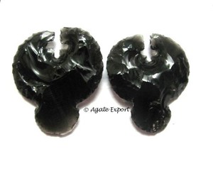 หินกึ่งมีค่างานฝีมือหัวลูกศรสีดำออบซิเดียน2นิ้ว - Product Image 6