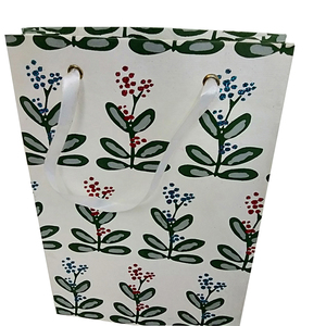 Bolsas de transporte de papel Kraft ecológicas hechas a mano con asa decorativa impresa personalizada Embalaje de regalo serigrafiado reutilizable - Product Image 1
